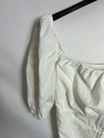 OTRAS. Crop top blanco estilo corset. T M