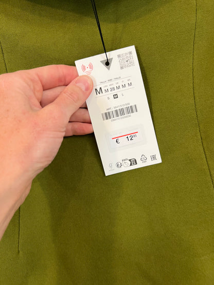 ZARA. Top verde palabra de honor