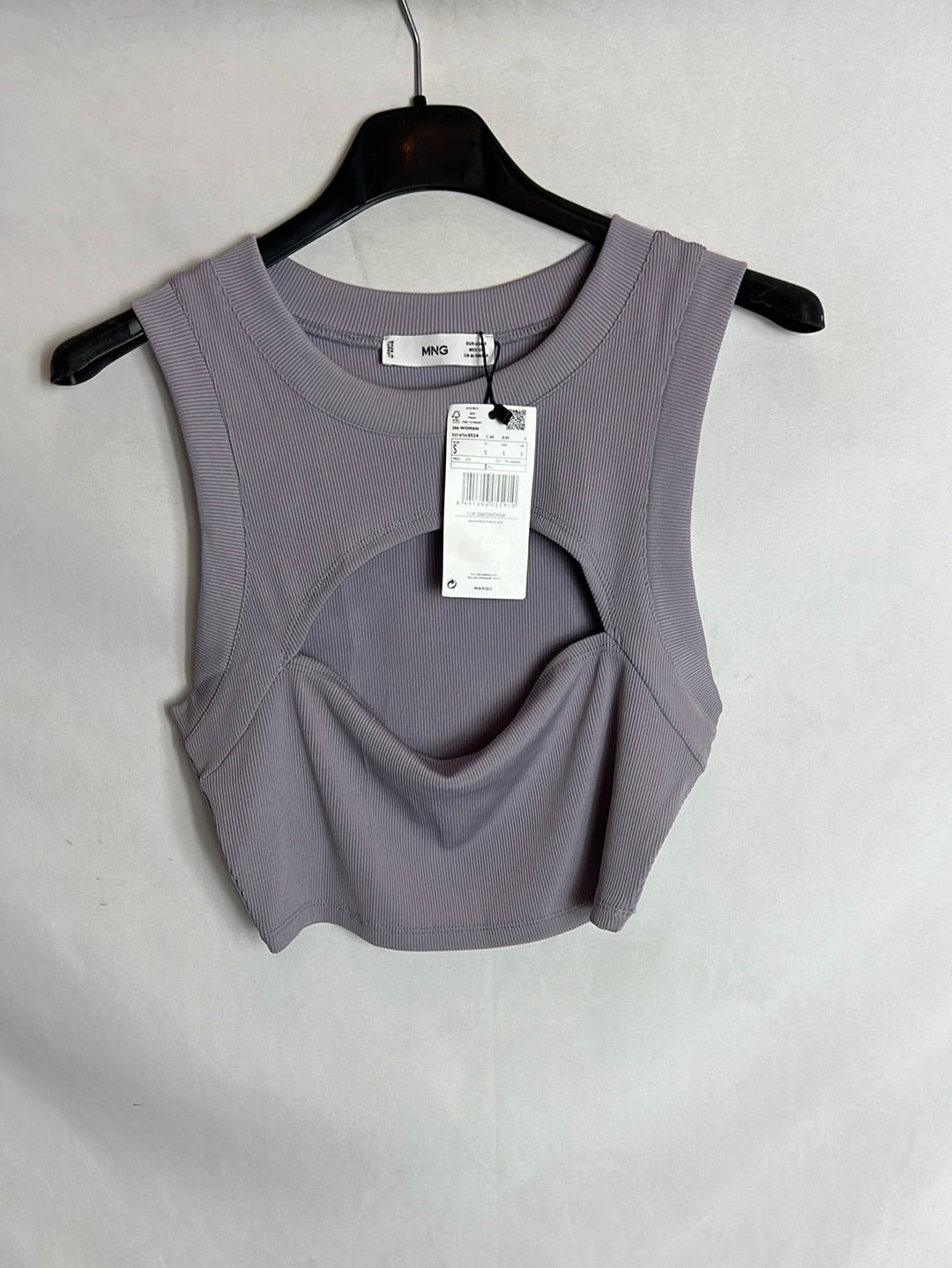 MANGO. Mauve elastic crop top. T.S.