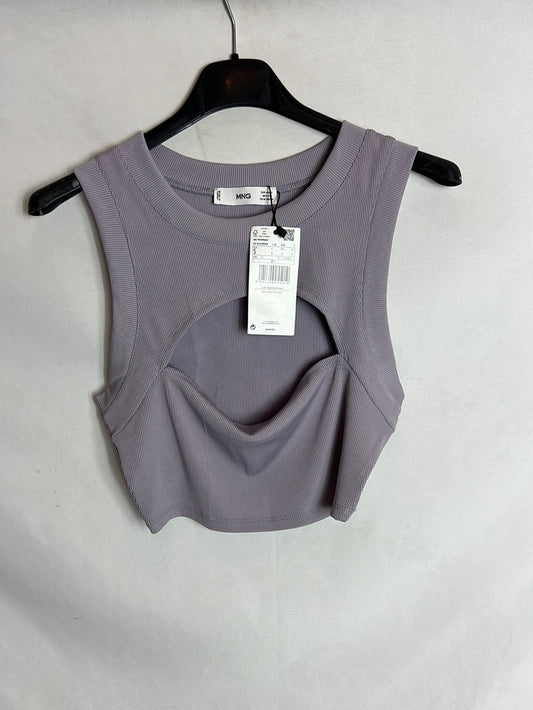 MANGO. Mauve elastic crop top. T.S.
