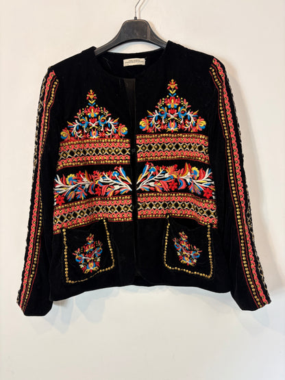 ZARA. Chaqueta terciopelo bordados. T S