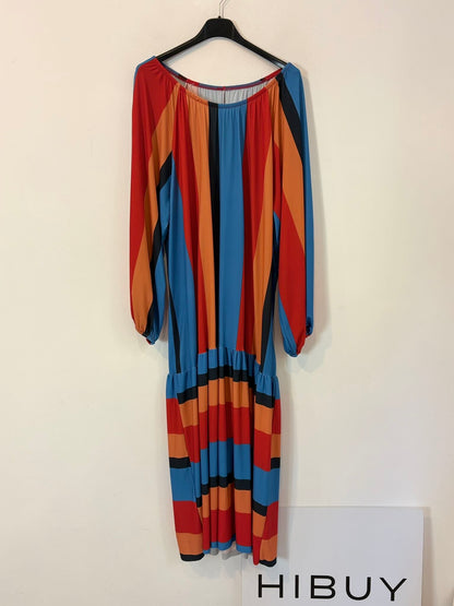 ZARA. Vestido rayas elástico fluido