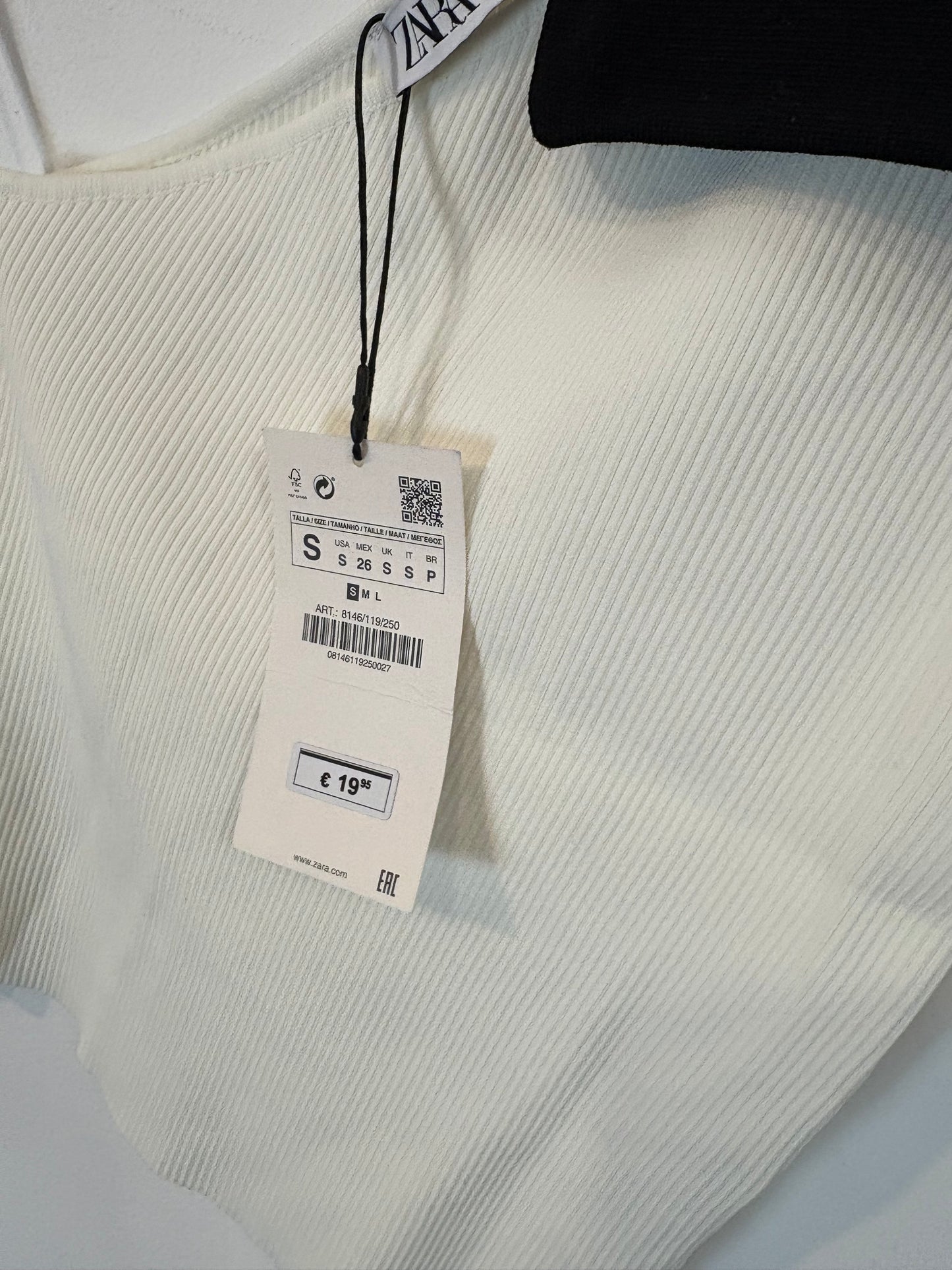 ZARA. Top asimétrico lazo. T S