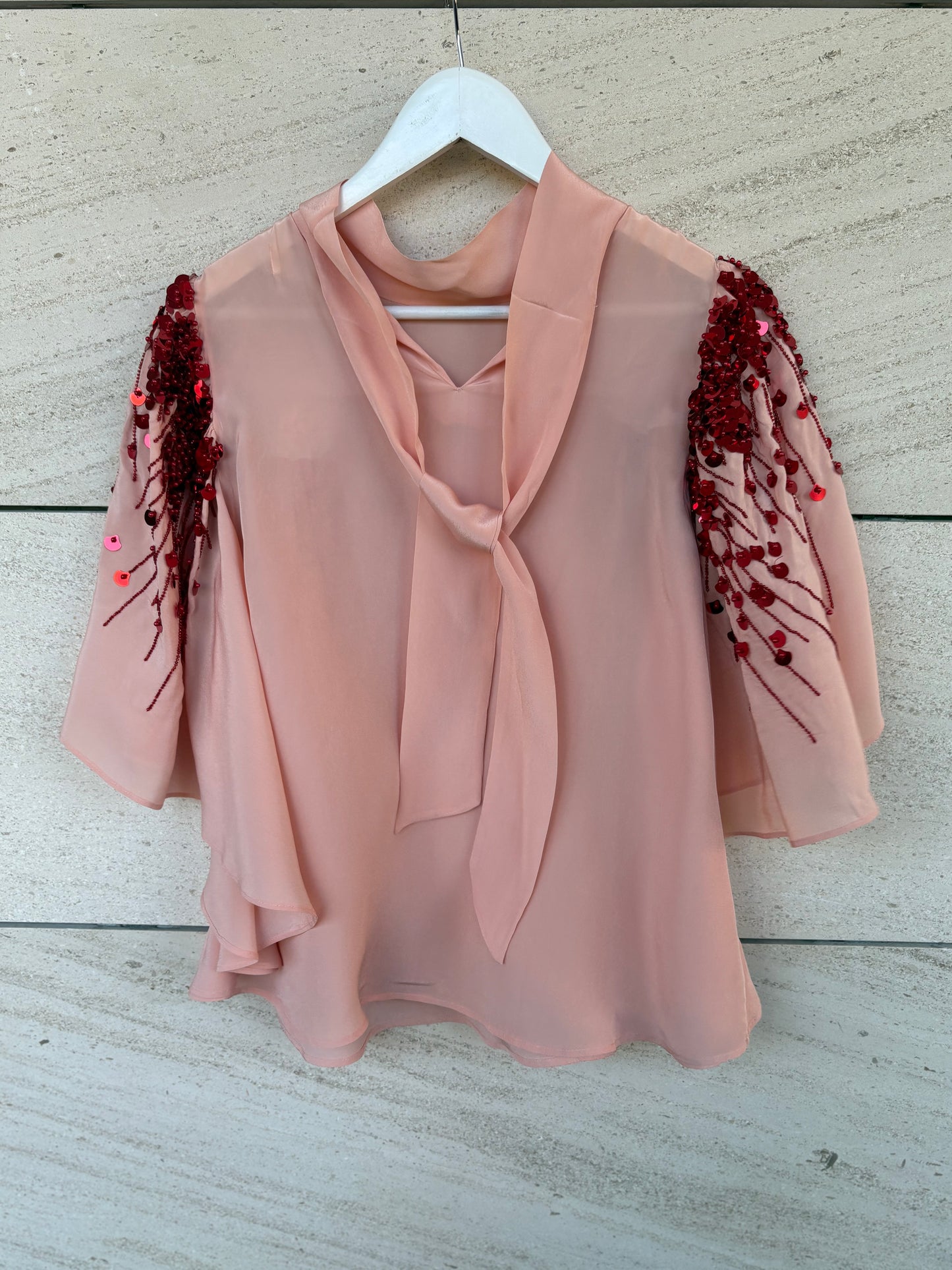 PSOPHIA. Blusa rosa lentejuelas T.xs