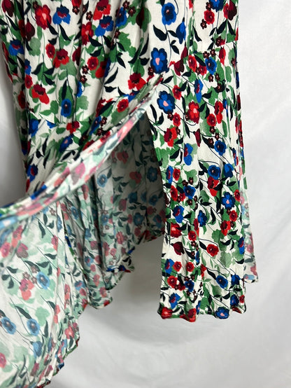 VOLANDA. Falda midi flores cruzada T.u(s/m)