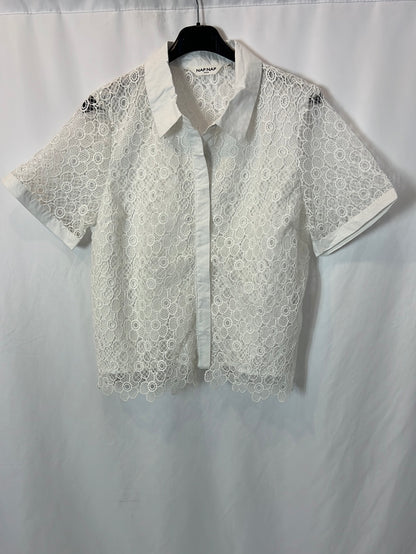 NAF NAF. White lace blouse S.42