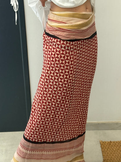 Pañuelo/ pareo estampado burdeos