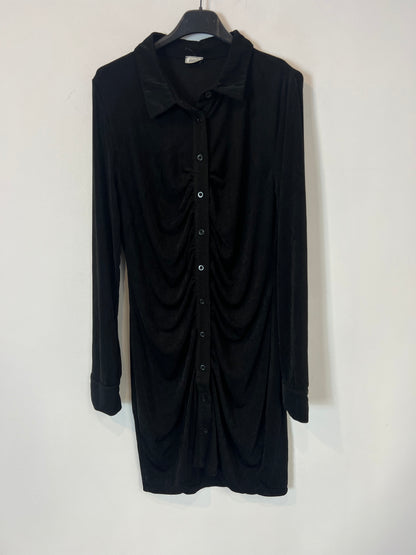 PIMKIE. Vestido negro fruncido. T L/XL