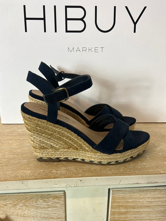 OYSHO. Blue wedge espadrille size 37