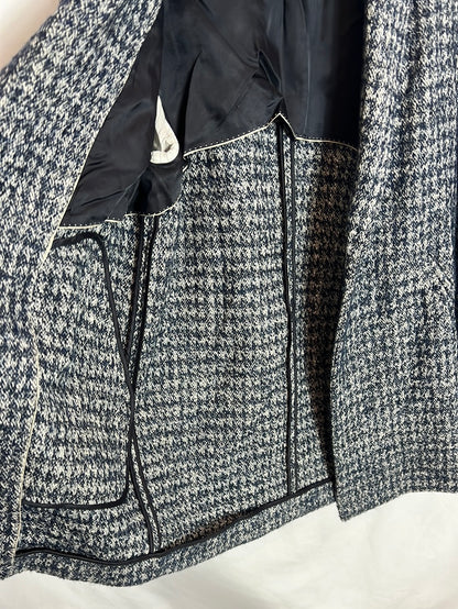 MASSIMO DUTTI. Abrigo jaspeado azules T.s