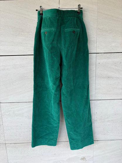 SOEUR. Pantalón recto verde pana