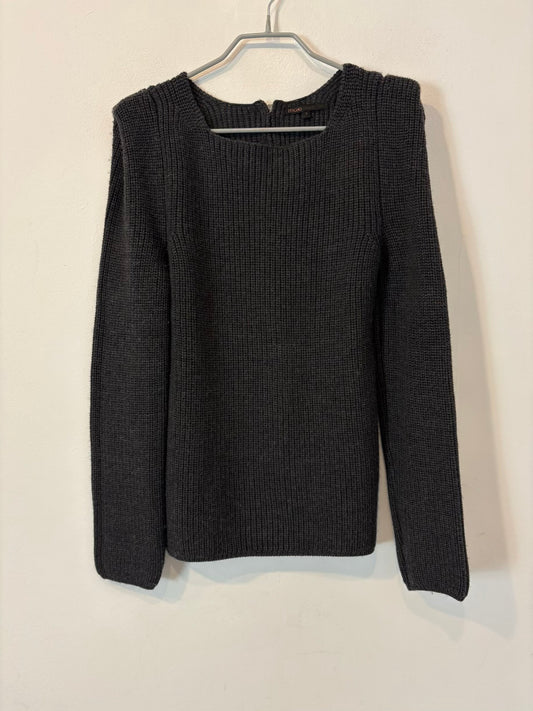 MAJE. Jersey gris lana detalle hombros