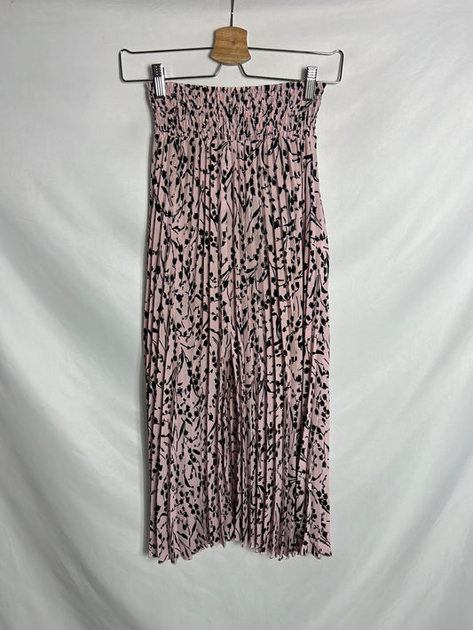 MAJE. Pink pleated midi skirt. Size 1(S)