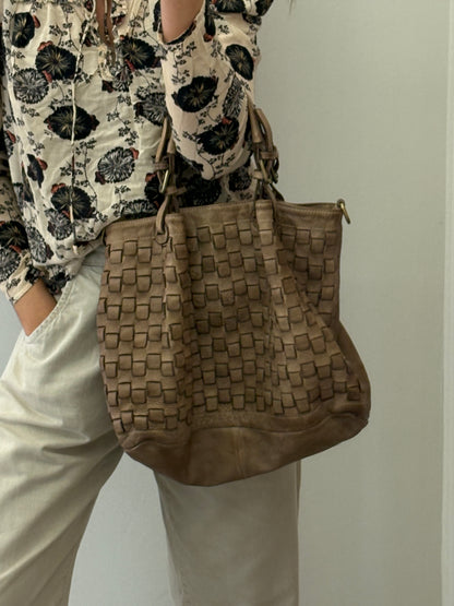Bolso de hombro  piel trenzado