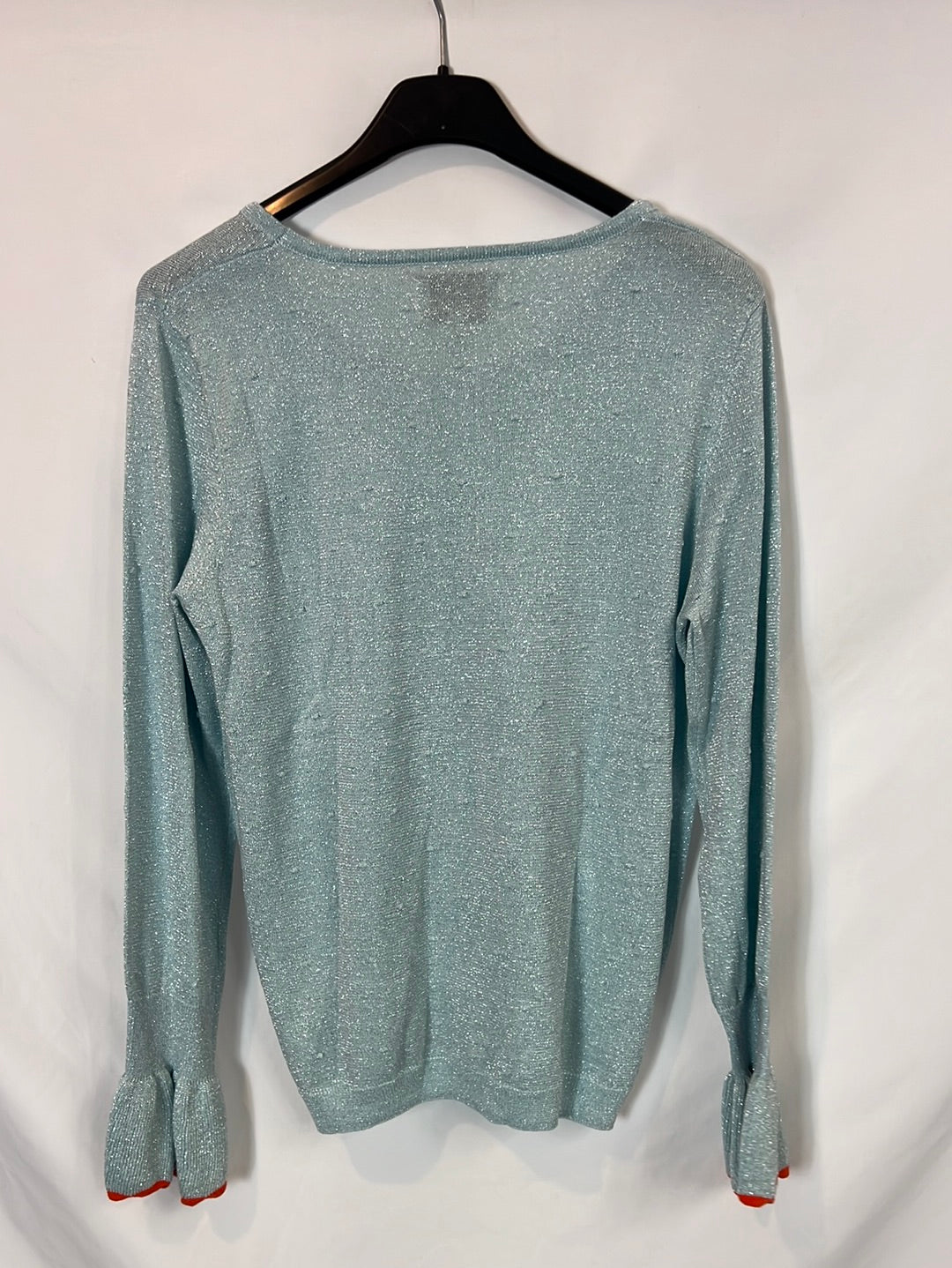 NÜMPH. Top azul hilos brillo  T.m