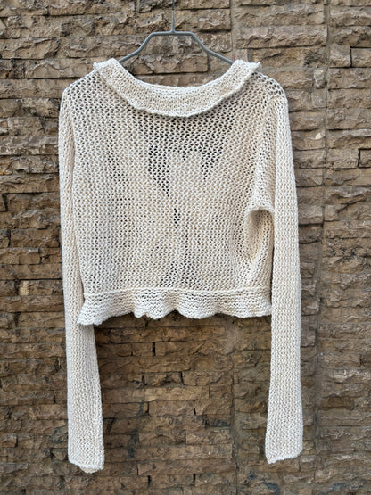 Top beige croché