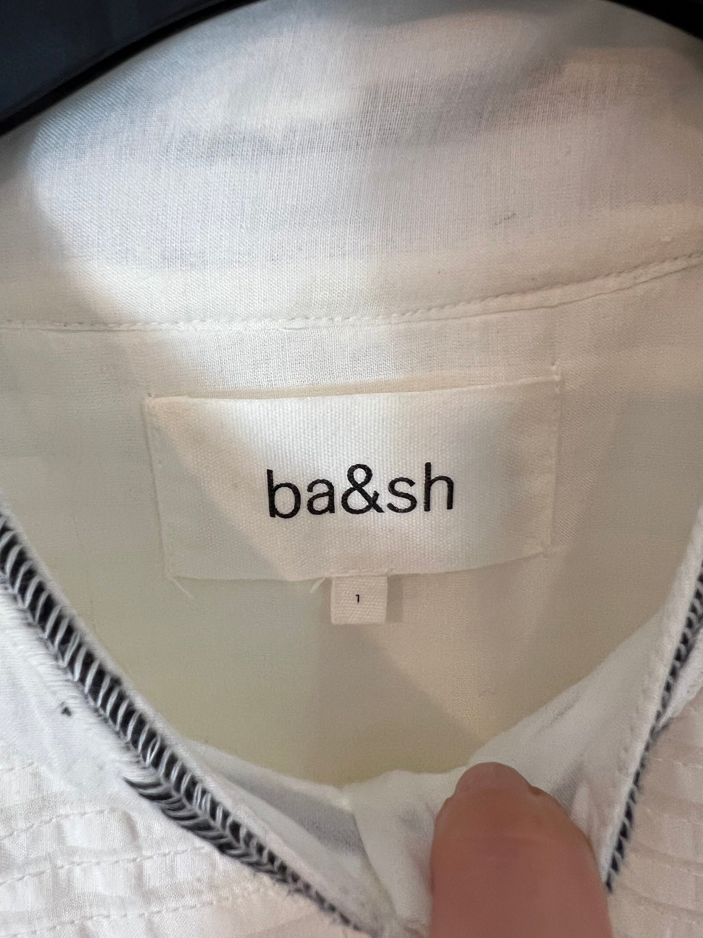 BA&amp;SH. Embroidered white blouse. T 1(S)