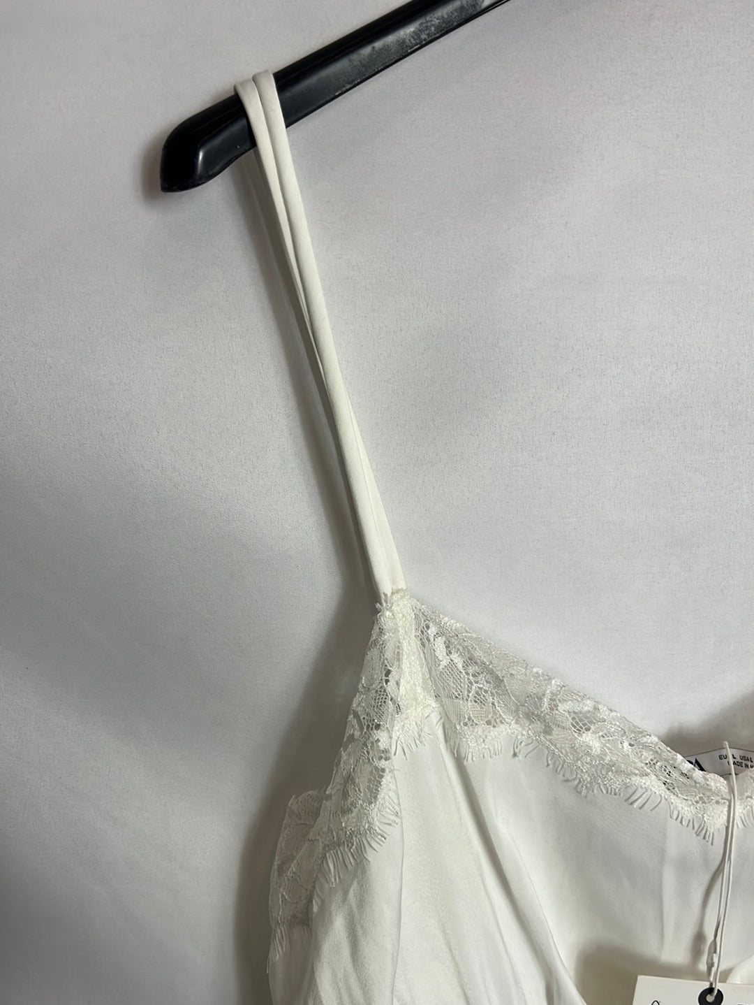 ZARA. Top lencero bianco crop. T L