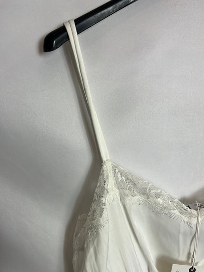 ZARA. Top lencero bianco crop. T L