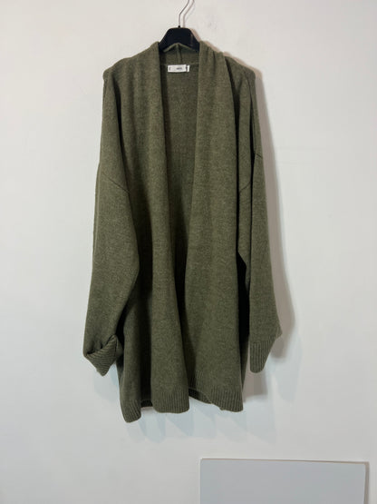 MANGO. Cárdigan verde troquelado T.m