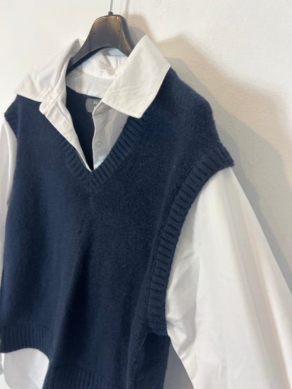 PRIMARK. Chaleco punto con camisa. T S