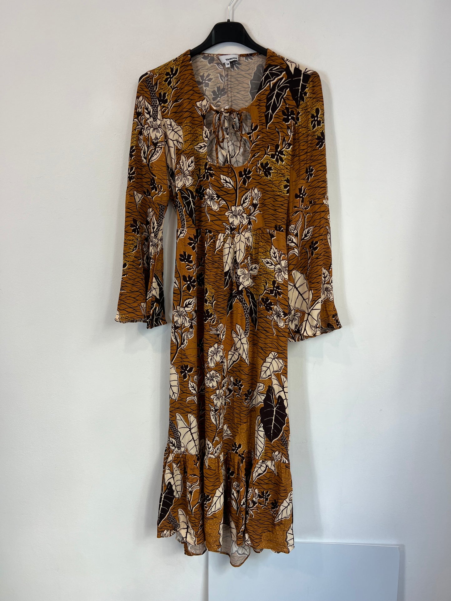 TANUCA. Vestido teja estampado  T.38