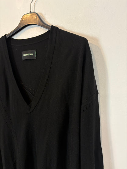 ZADIG & VOLTAIRE. Jersey negro lana cuello pico