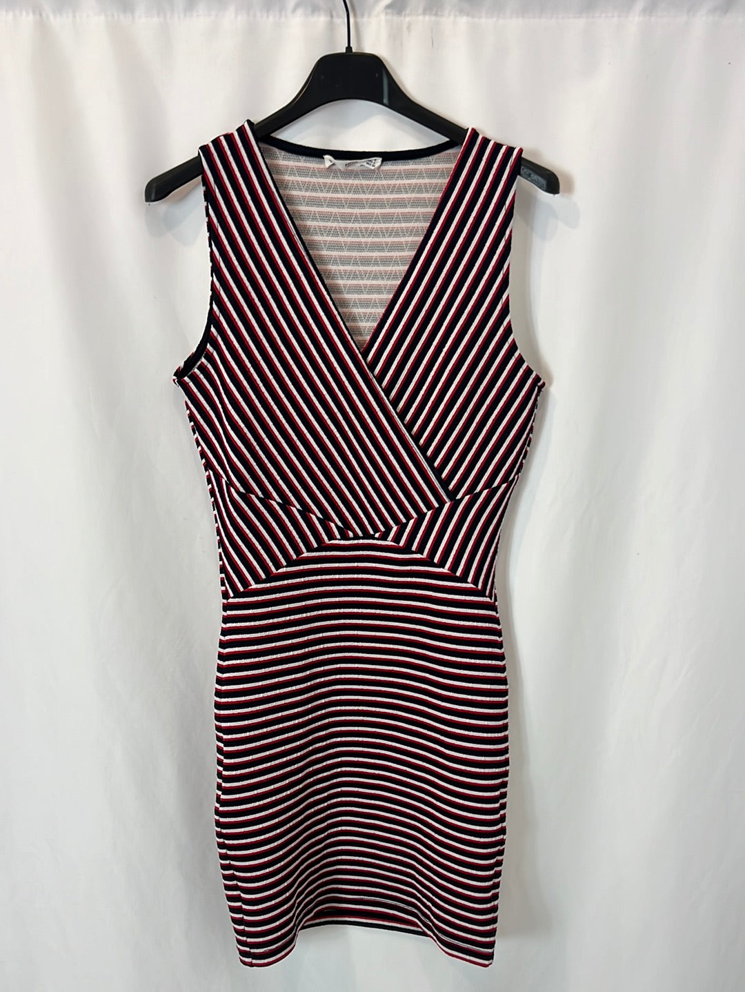 MANGO. Short striped stretch dress. TS