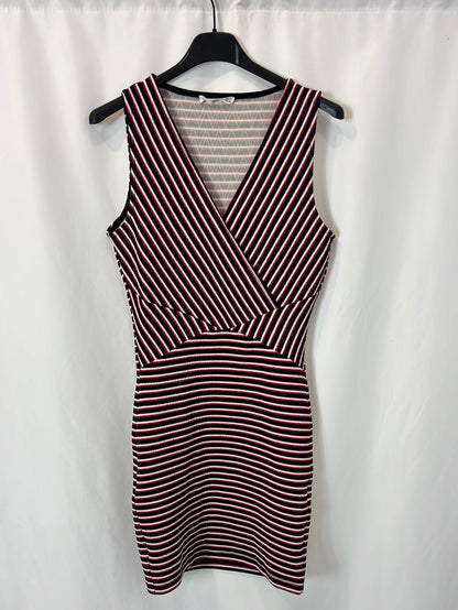 MANGO. Short striped stretch dress. TS