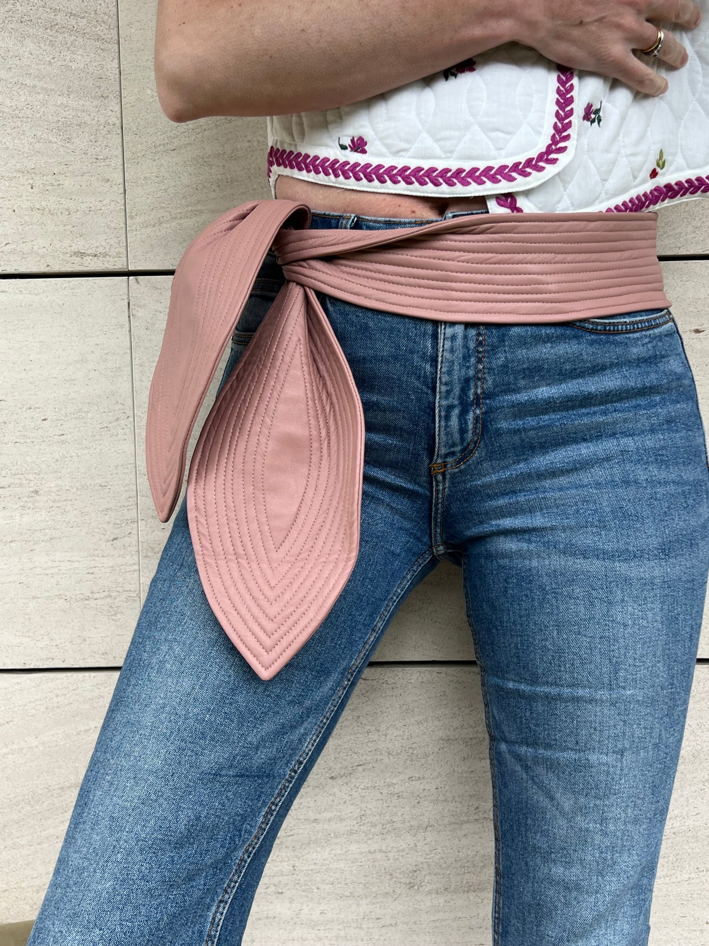 PADOVA. Cinturón fajín rosa palo. T. 10 (M)