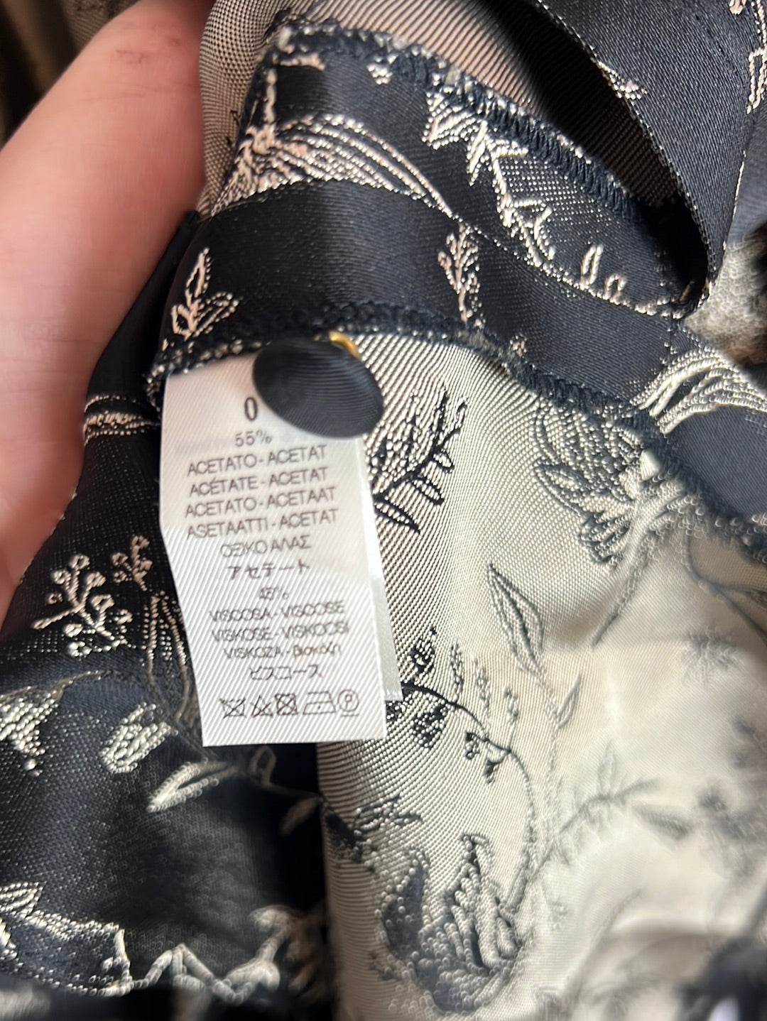 FORTE FORTE. Flowing black jacket with gold embroidery. Size 0(S)