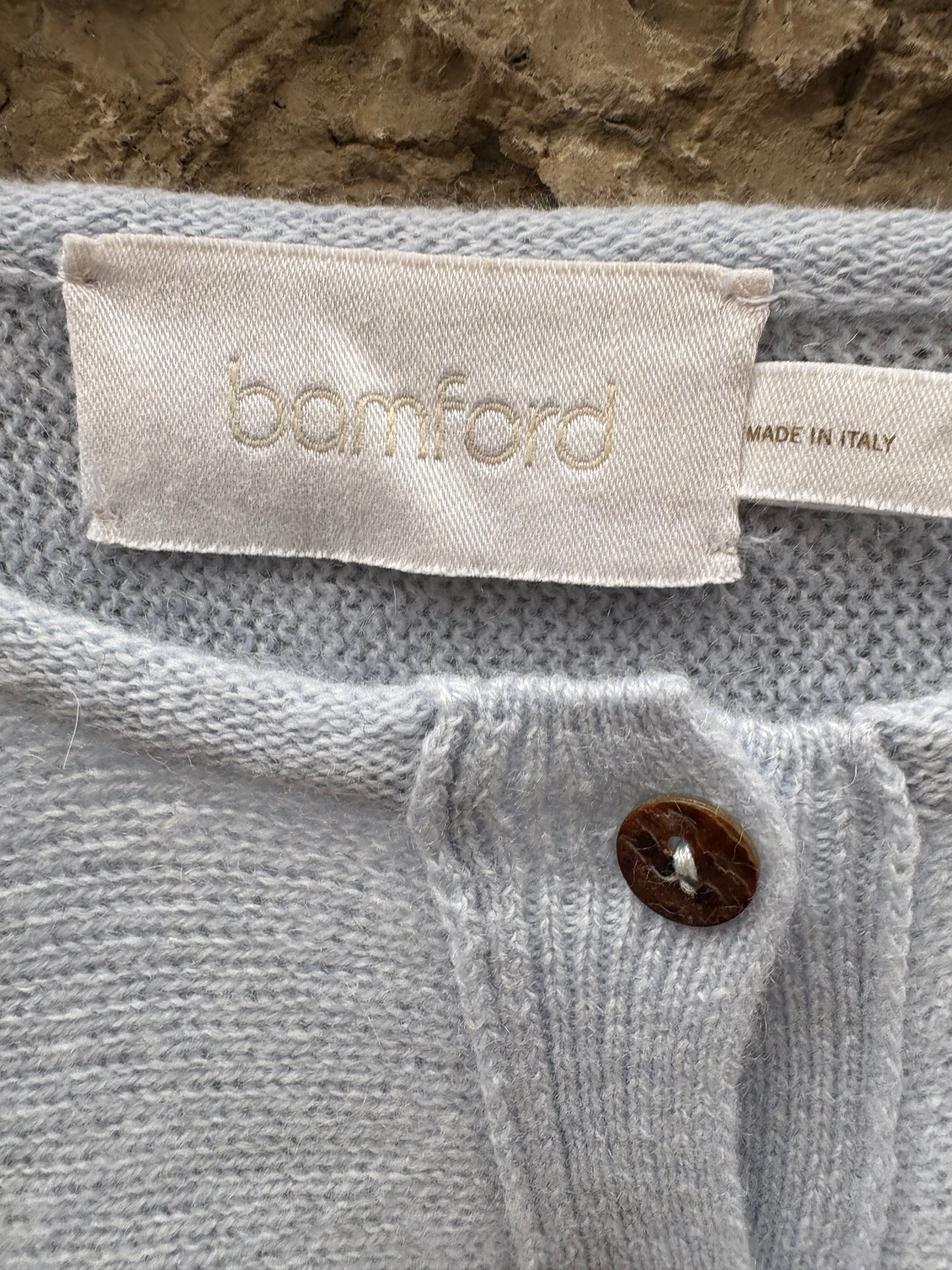 BAMFORD. Cárdigan cashmere azul claro