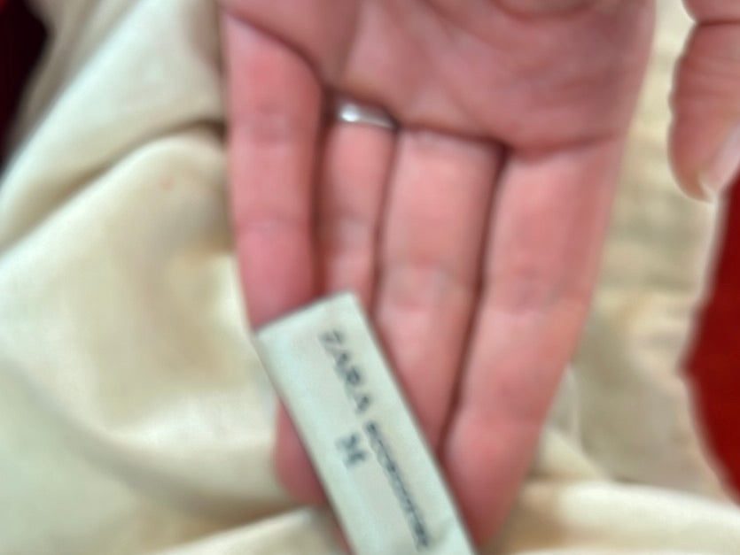 ZARA. Bolso tote piel rojo