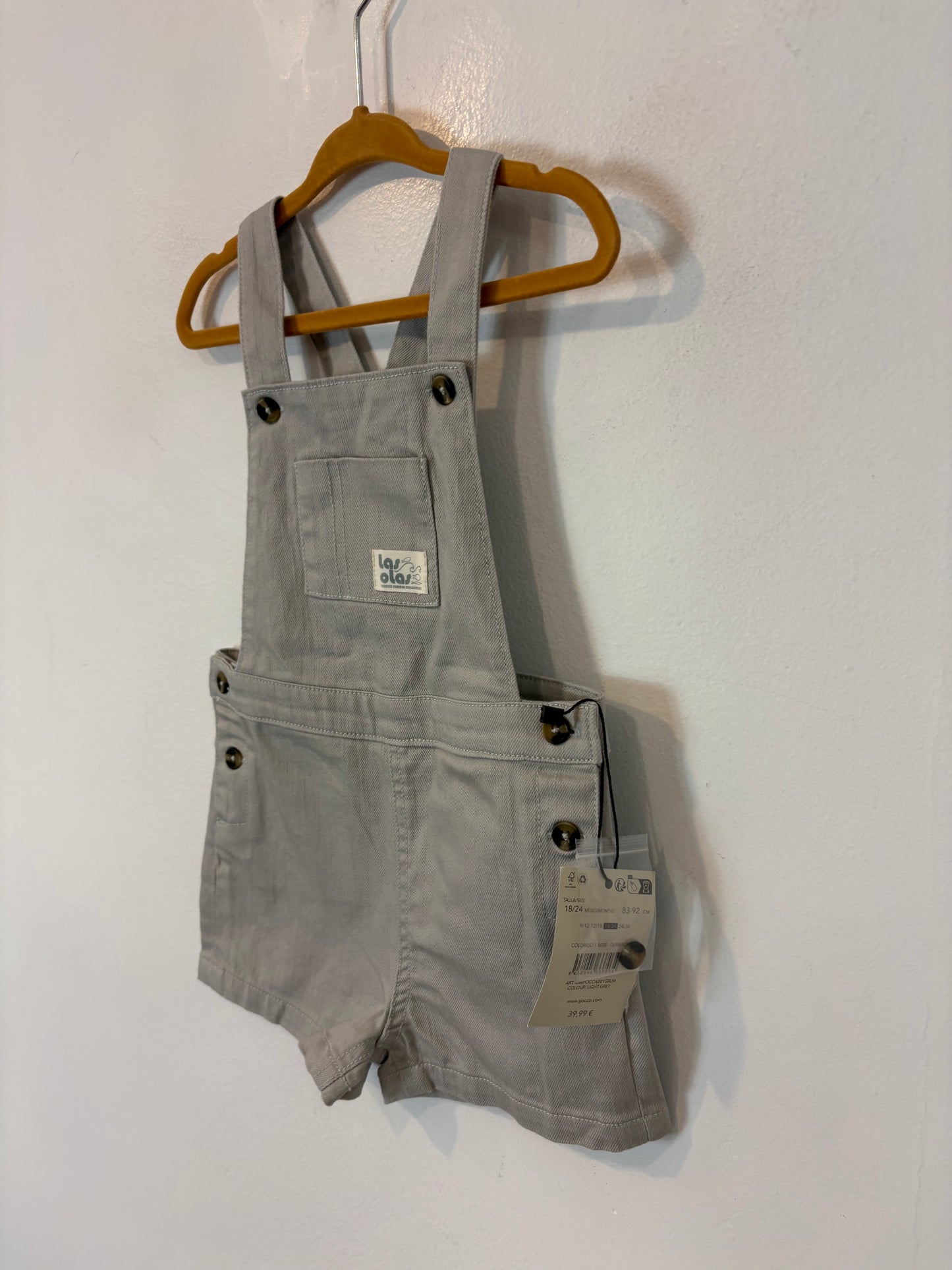 GOCCO. Peto niño denim beige. T 18-24 meses