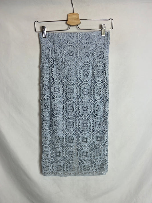 ZARA. Falda azul encaje T.xs