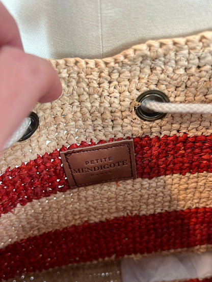 PETITE MENDIGOTE. Bolso rafia rayas