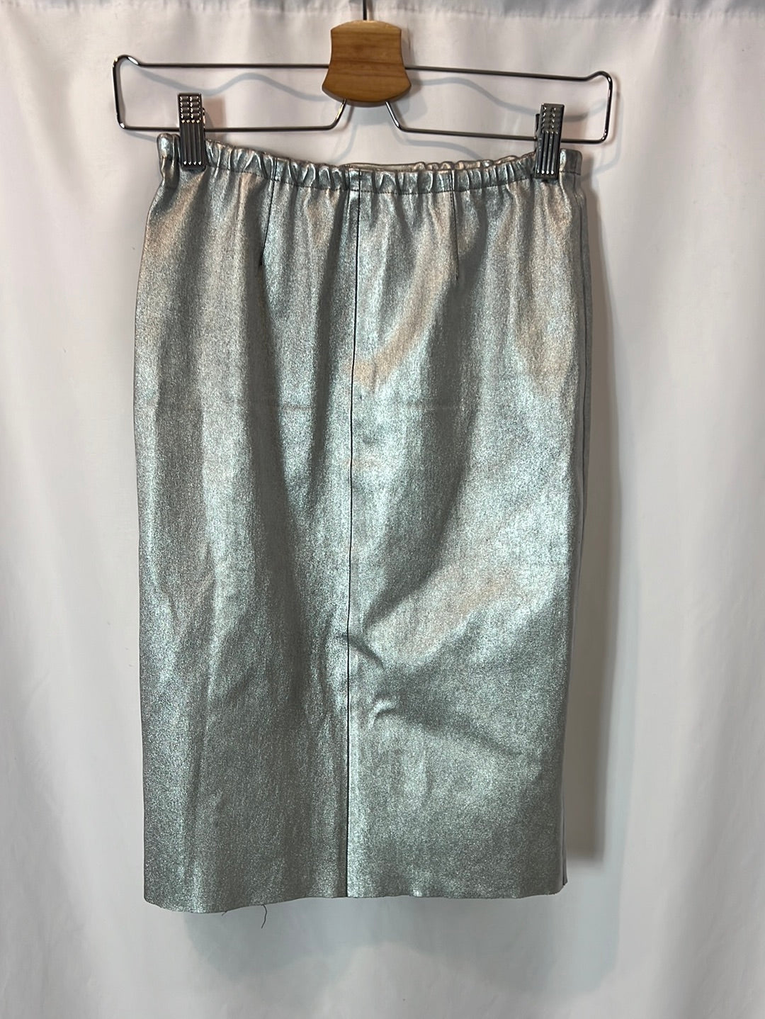 ZADIG&amp;VOLTAIRE. Silver leather midi skirt. Size 36