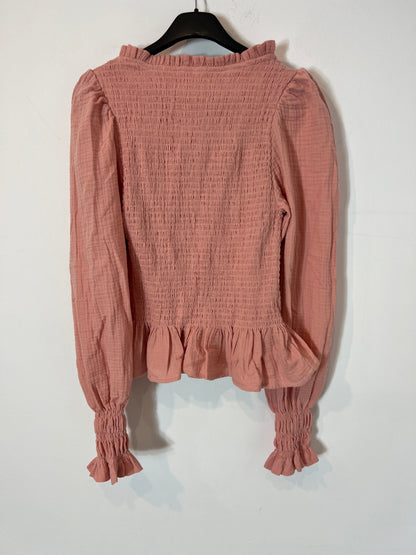 MAGNOLYA. Blusa rosa nido abeja T.s