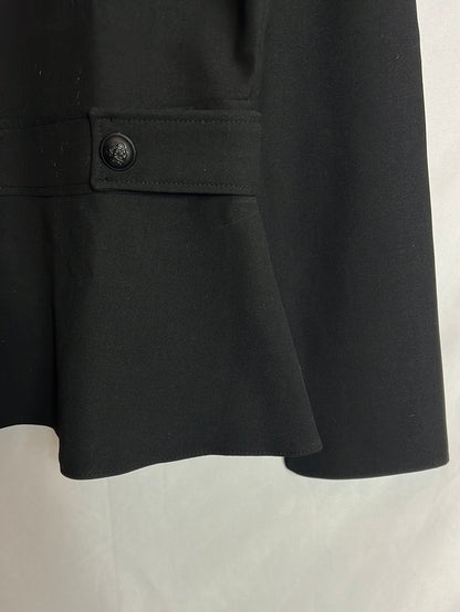 ZARA. Top negro manga larga botones. T L