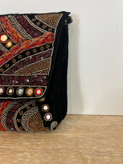 ZARA. Velvet and beaded bag