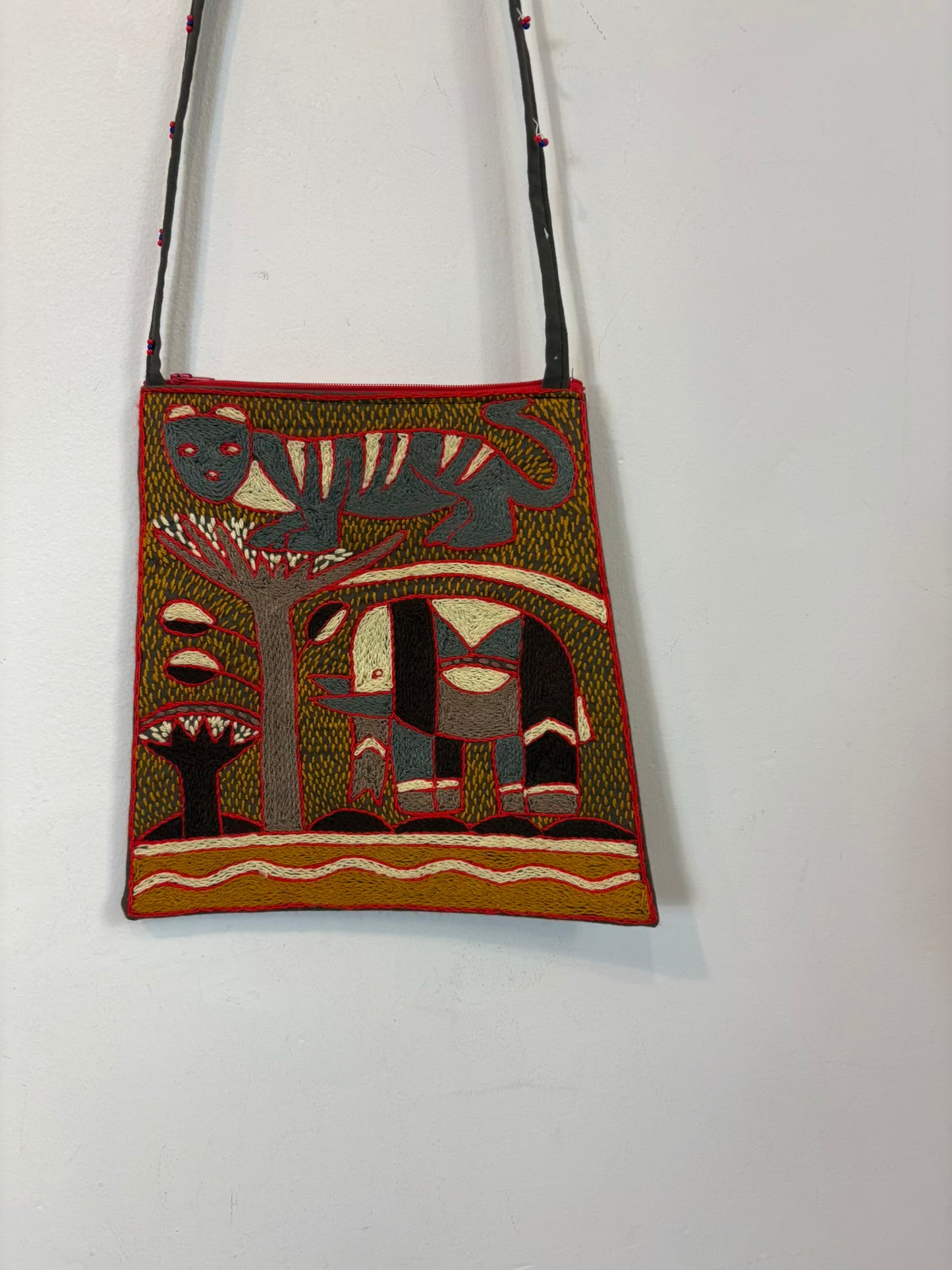 Bolso asa larga artesanal bordados