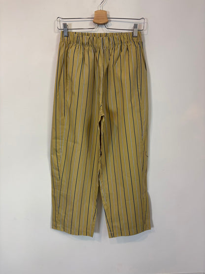 JOHANNA PARIS. Pantalón algodón pistacho rayas