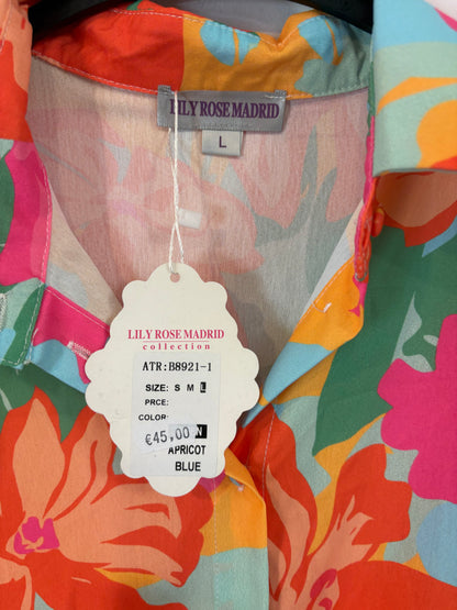 LILY ROSE. Vestido vuelo fucsias. T L