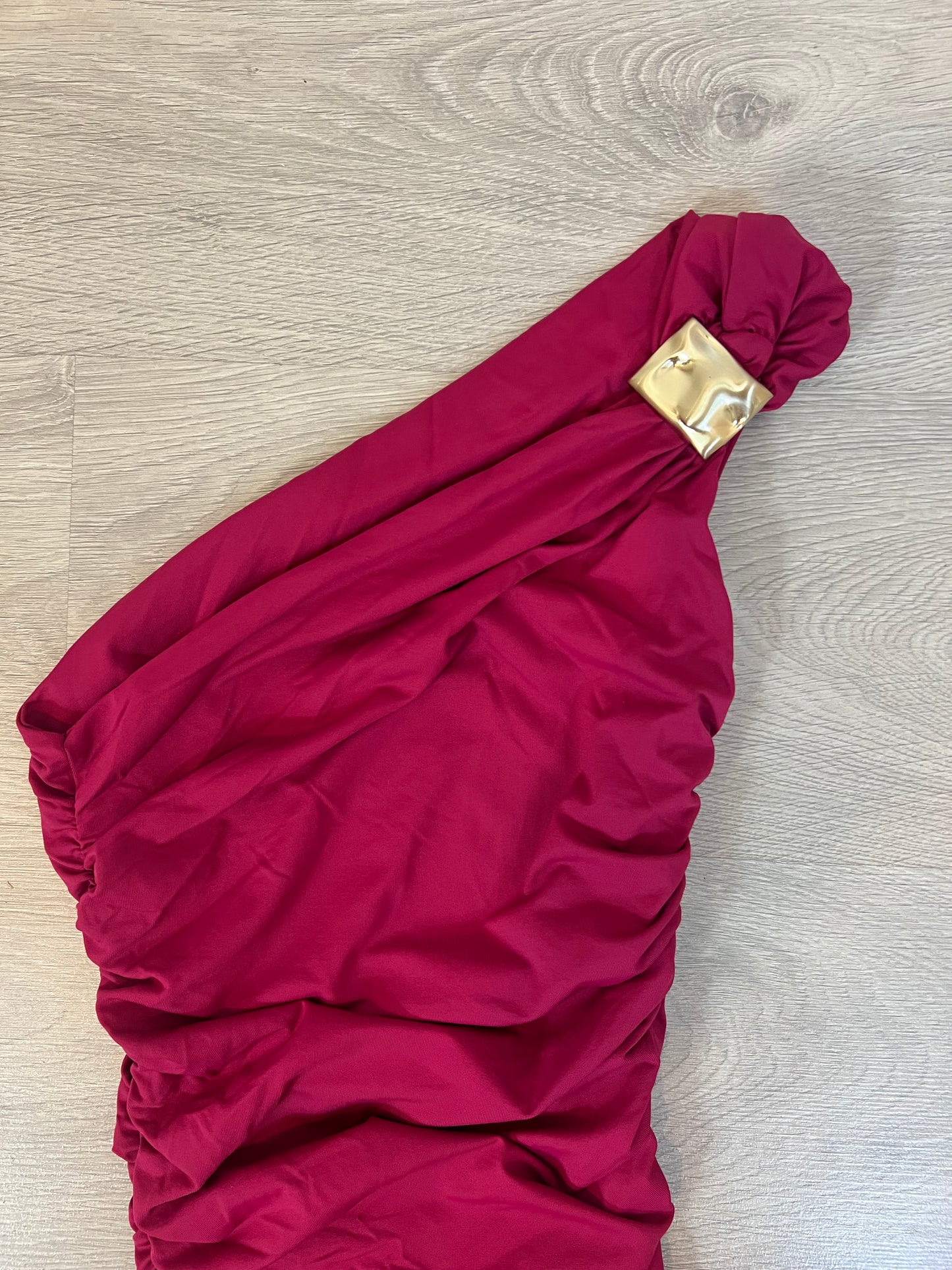 ZARA. Vestido rosa fruncido T.s