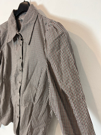 ZARA. blusa cuadros hombros T. L (M)