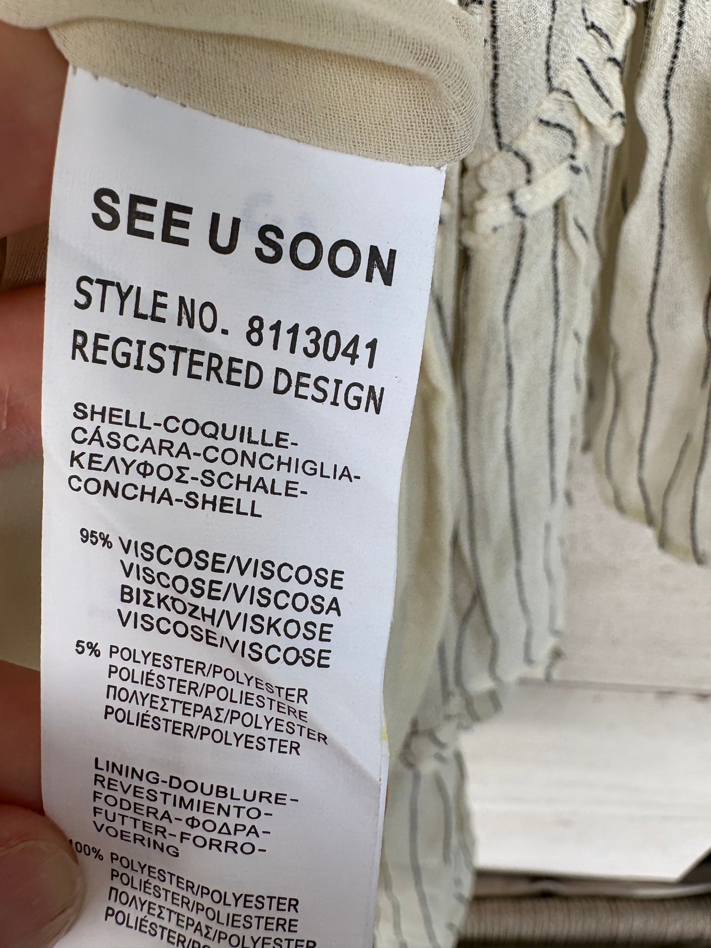 SEE U SOON. Striped airy blouse. T.S.