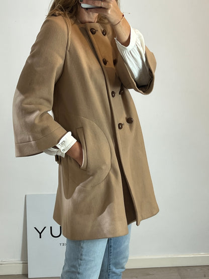 ZARA. abrigo beige paño  T.m