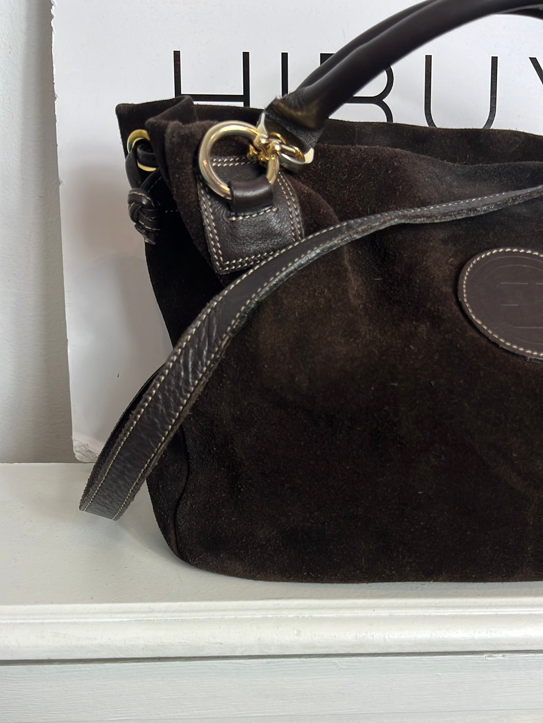 FARRUTX. Bolso piel marrón doble asa