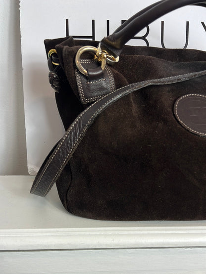 FARRUTX. Bolso piel marrón doble asa