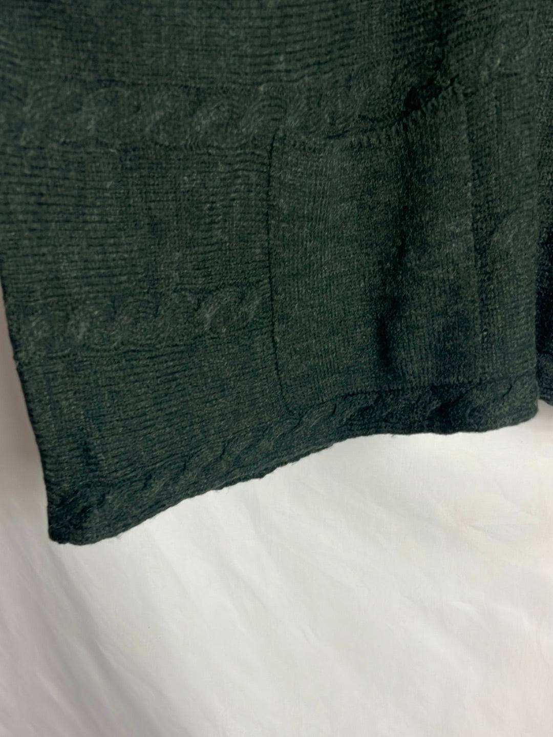 ZARA. Poncho verde Ochoa bolsillos. T M